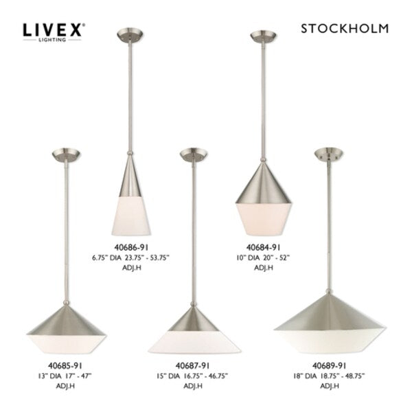 Stockholm 1 Light Brushed Nickel Mini Pe