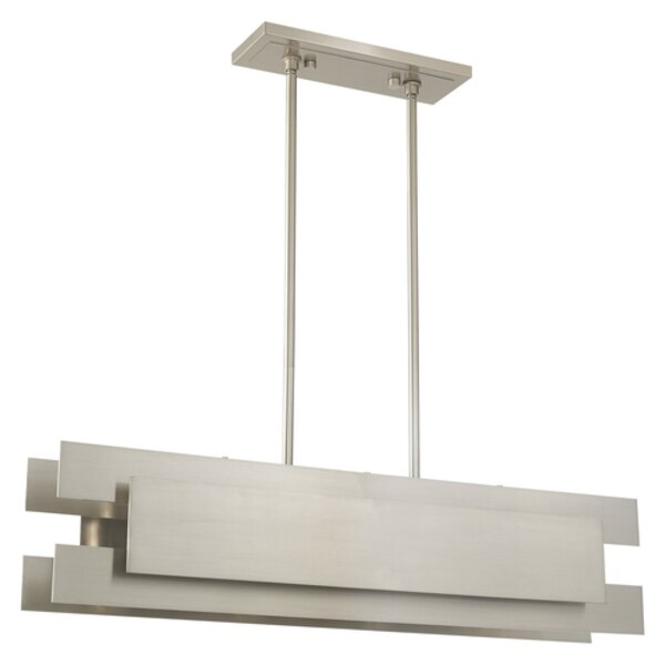 Varick 4 Light Brushed Nickel Linear Chandelier