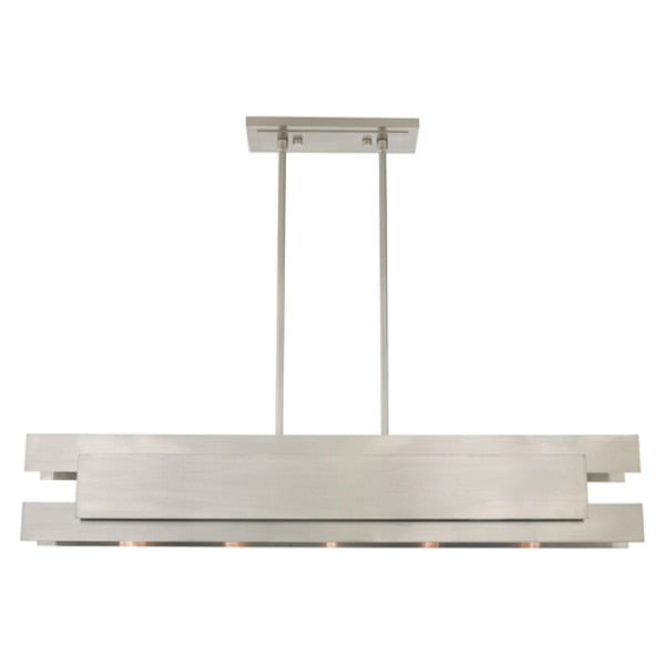 Varick 5 Light Brushed Nickel Linear Chandelier