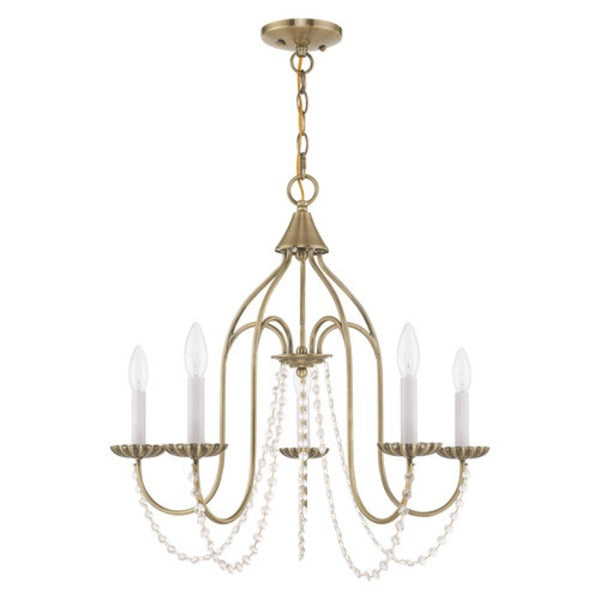 Alessia 5 Light Antique Brass Chandelier