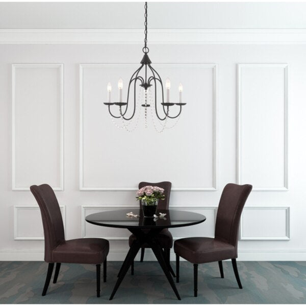 Alessia 5 Light Black Chandelier