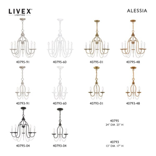 Alessia 5 Light Black Chandelier
