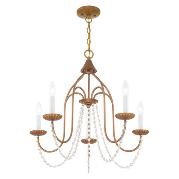 Alessia 5 Light Antique Gold Leaf Chandelier