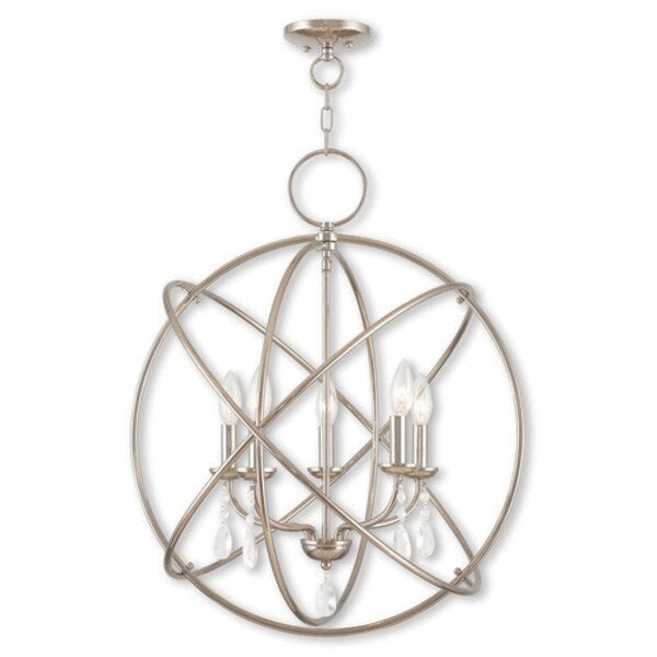 Aria 5 Light Polished Nickel Chandelier