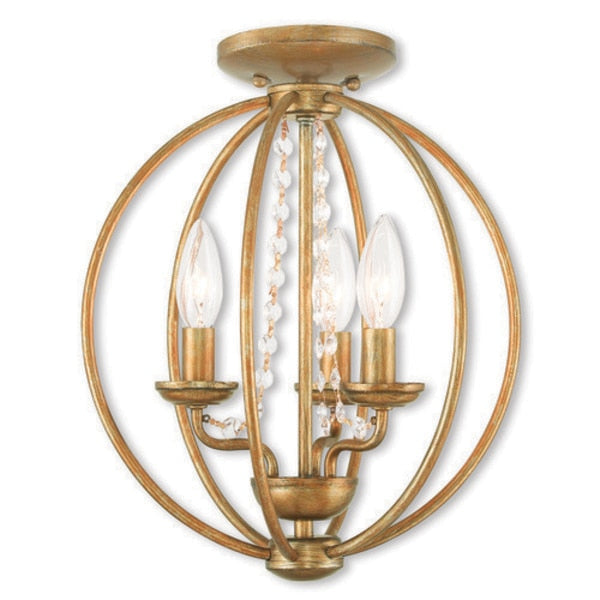 Arabella 3 Light Antique Gold Leaf Convertible
