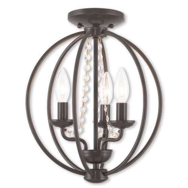 Arabella 3 Light English Bronze Convertible Chandelier/Ceiling Mount