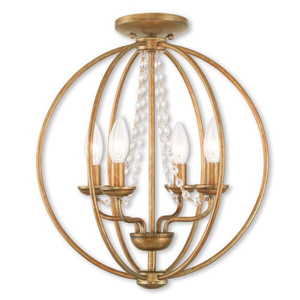 Arabella 4 Light Antique Gold Leaf Conve