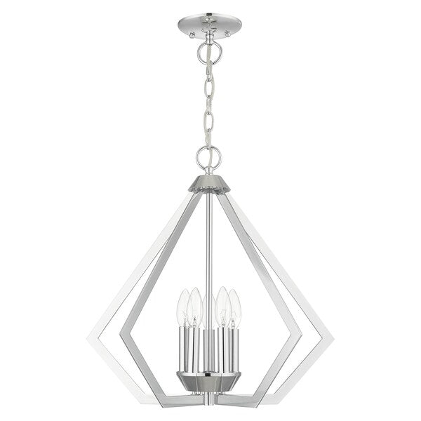Prism 5 Light Polished Chrome Chandelier