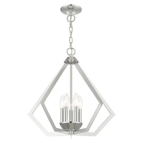 Prism 5 Light Polished Chrome Chandelier
