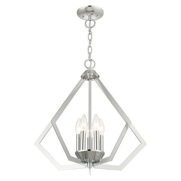 Prism 5 Light Polished Chrome Chandelier