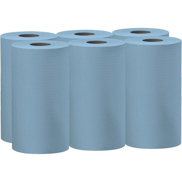 Dry Wipe Roll, Blue, Roll, Hydroknit, 6 PK, 130 Wipes, 19 1/2 in x 13 1/2 in