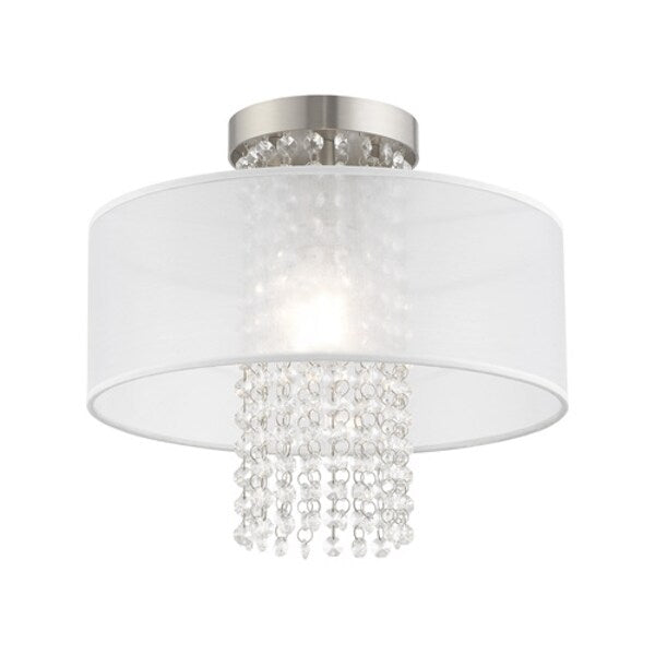 Bella Vista 1 Light Brushed Nickel Ceiling Mount
