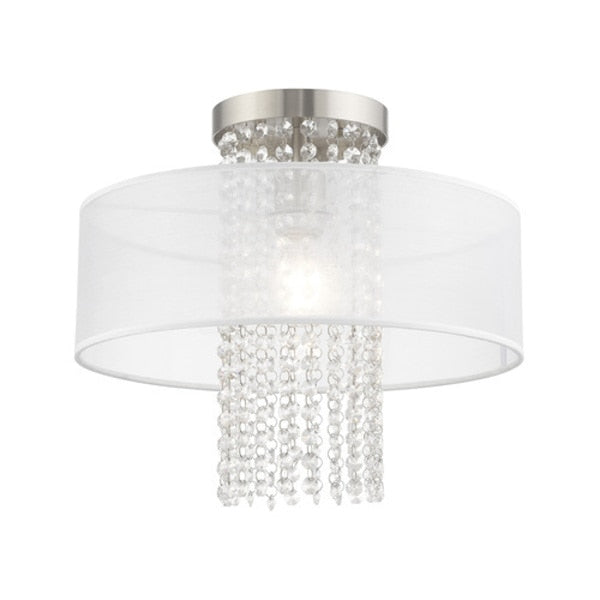 Bella Vista 1 Light Brushed Nickel Ceiling Mount