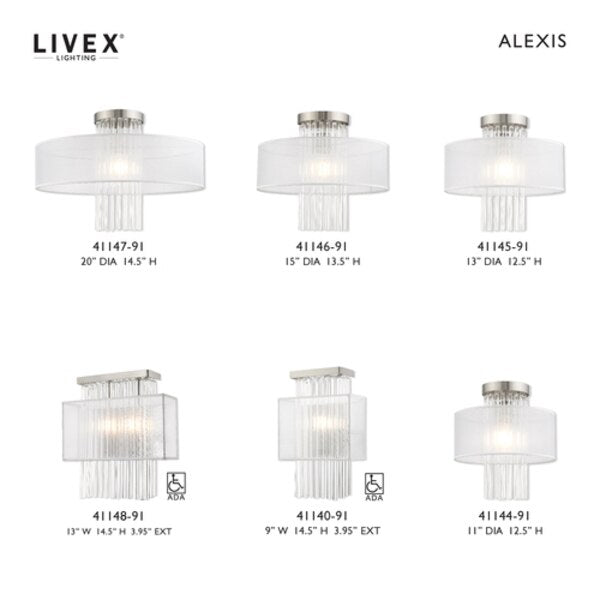 Alexis 4 Light Brushed Nickel Pendant Chandelier
