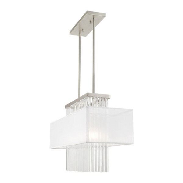 Alexis 3 Light Brushed Nickel Linear Chandelier
