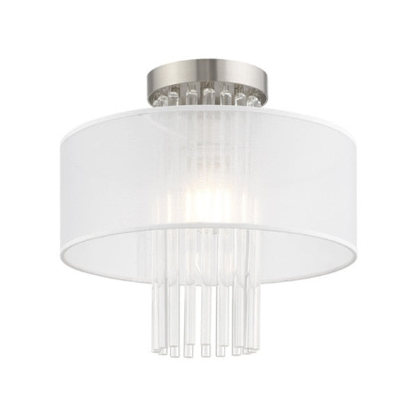 Alexis 1 Light Brushed Nickel Ceiling Mount