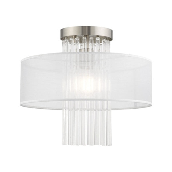 Alexis 1 Light Brushed Nickel Ceiling Mo