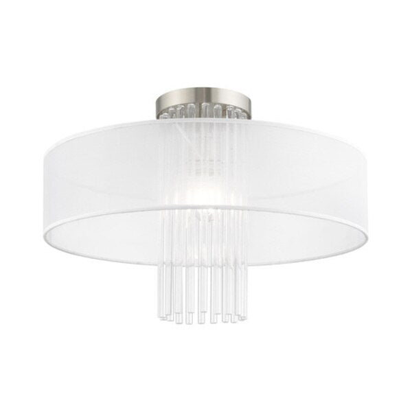 Alexis 1 Light Brushed Nickel Ceiling Mount