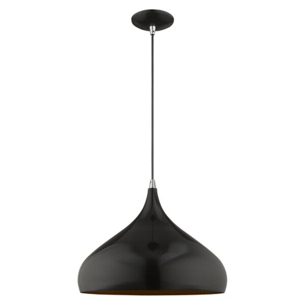 Metal Shade Mini Pendants 1 Light Shiny Black Mini Pendant