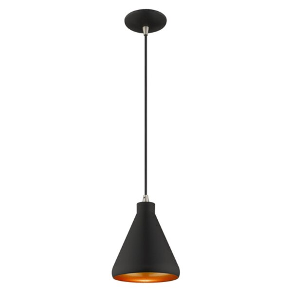Metal Shade Mini Pendants 1 Light Black Mini Pendant