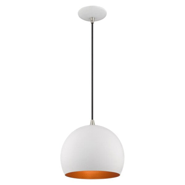 Metal Shade Mini Pendants 1 Light White Mini Pendant