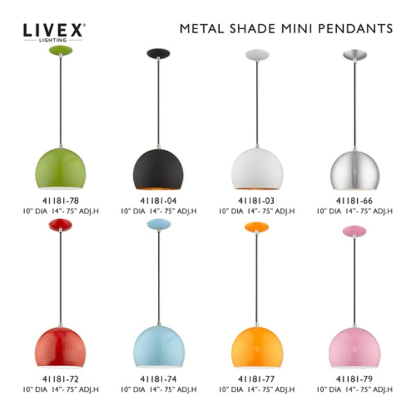 Metal Shade Mini Pendants 1 Light Shiny Orange Mini Pendant