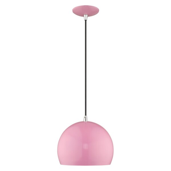 Metal Shade Mini Pendants 1 Light Shiny Pink Mini Pendant