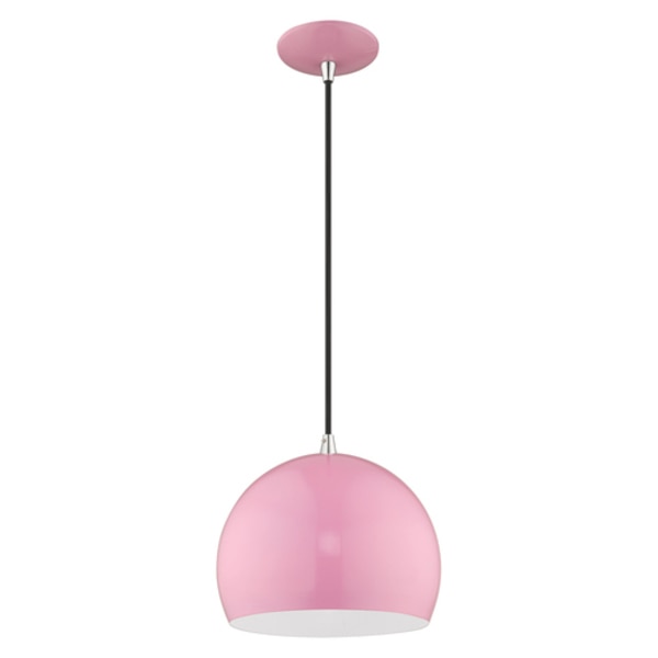 Metal Shade Mini Pendants 1 Light Shiny Pink Mini Pendant