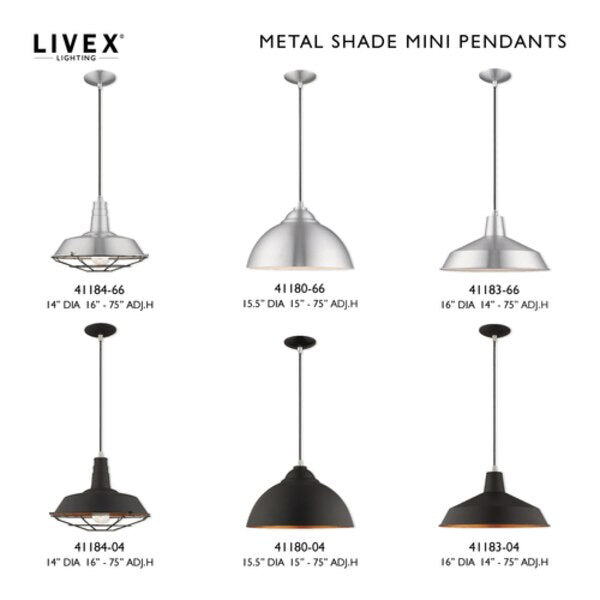 Metal Shade Mini Pendants 1 Light Black Mini Pendant