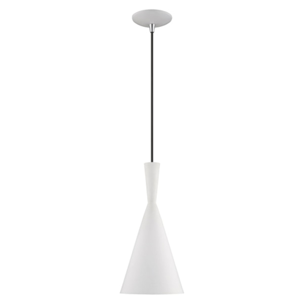 Metal Shade Mini Pendants 1 Light White Mini Pendant