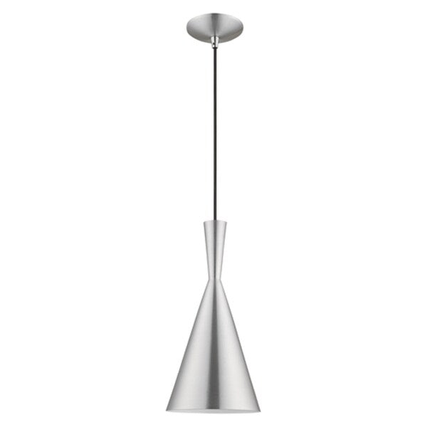 Metal Shade Mini Pendants 1 Light Brushed Aluminum Mini Pendant