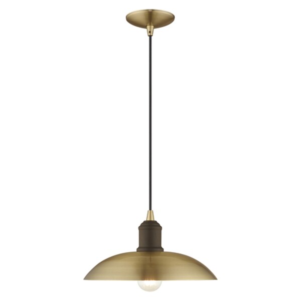 Metal Shade Mini Pendants 1 Light Antique Brass Mini Pendant