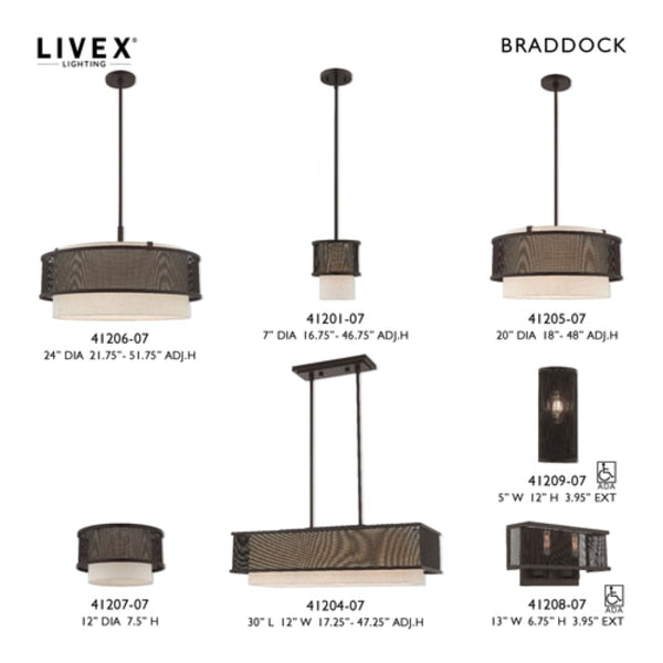 Braddock 1 Light Bronze Mini Pendant