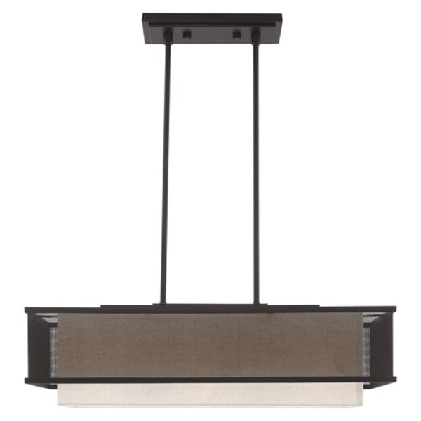 Braddock 3 Light Bronze Linear Chandelie