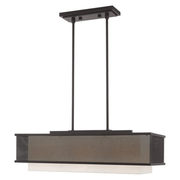Braddock 3 Light Bronze Linear Chandelie