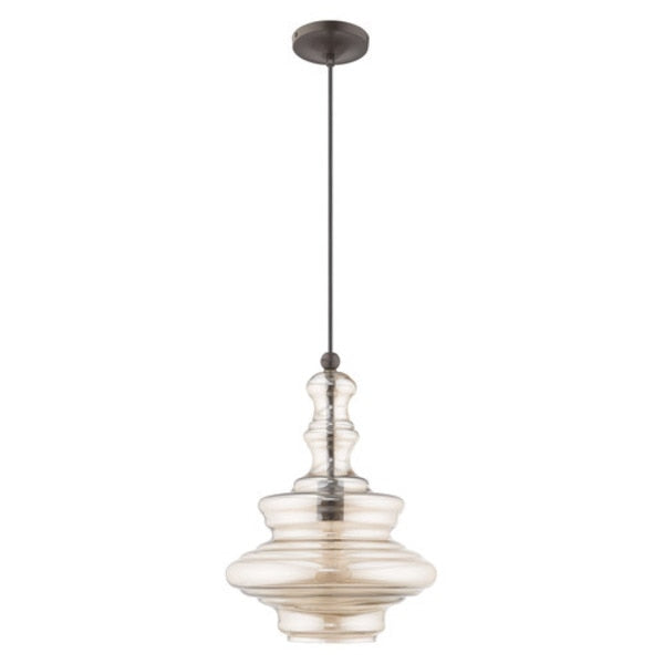 Art Glass Mini Pendants 1 Light English Bronze Mini Pendant