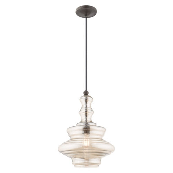 Art Glass Mini Pendants 1 Light English Bronze Mini Pendant