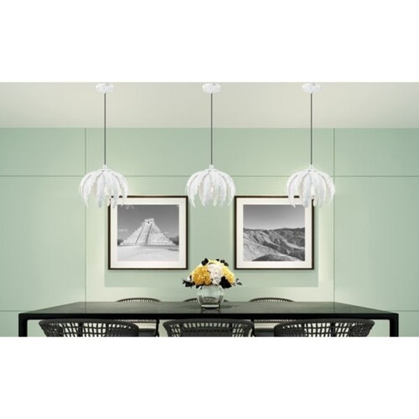 Acanthus 1 Light Antique White Mini Pend