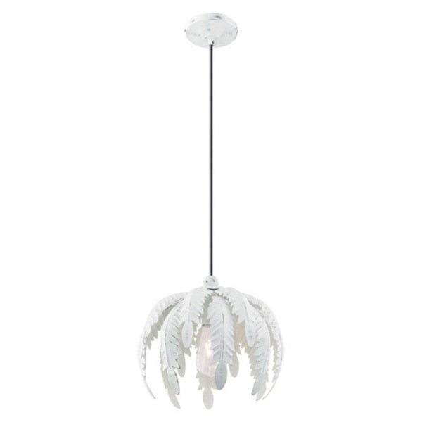 Acanthus 1 Light Antique White Mini Pend