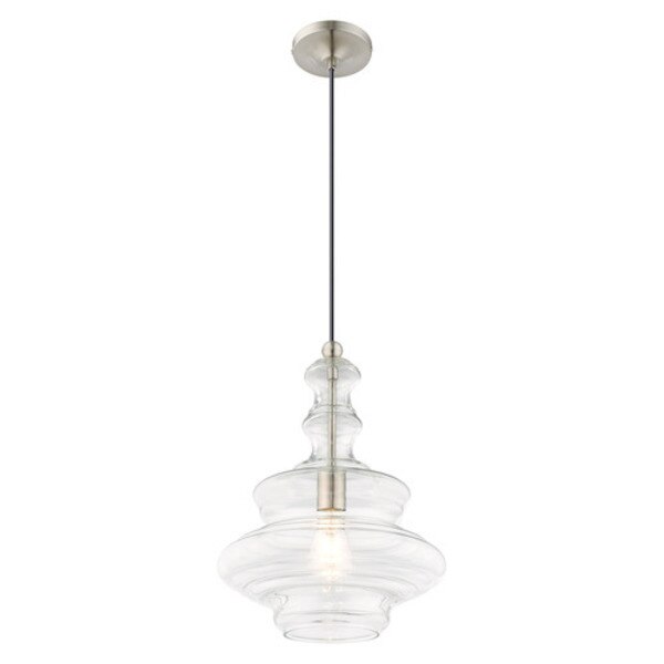 Art Glass Mini Pendants 1 Light Brushed Nickel Mini Pendant