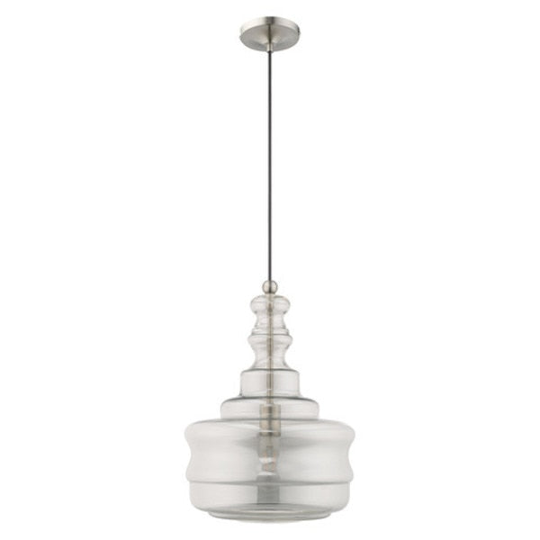 Art Glass Mini Pendants 1 Light Brushed Nickel Mini Pendant