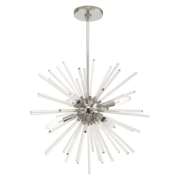 Utopia 6 Light Polished Chrome Pendant Chandelier