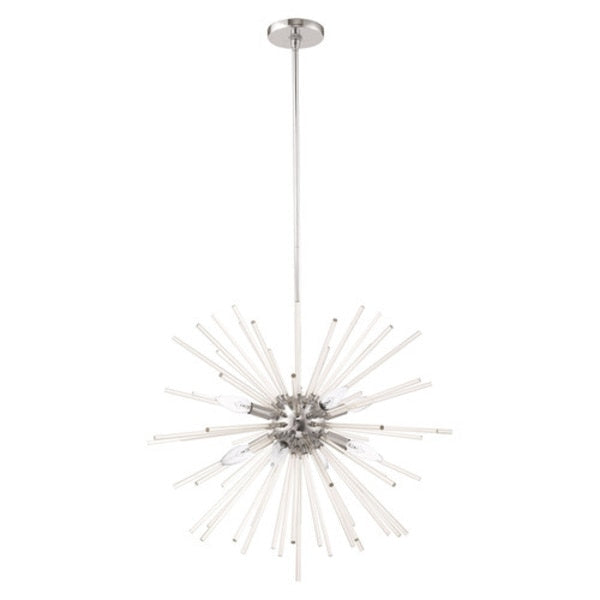 Utopia 8 Light Polished Chrome Pendant Chandelier