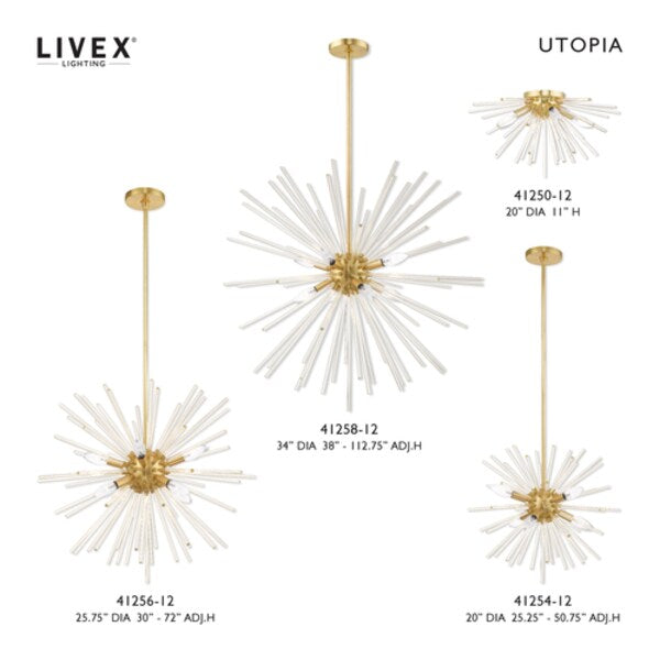 Utopia 8 Light Satin Brass Pendant Chand
