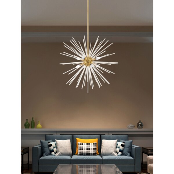 Utopia 8 Light Satin Brass Pendant Chandelier