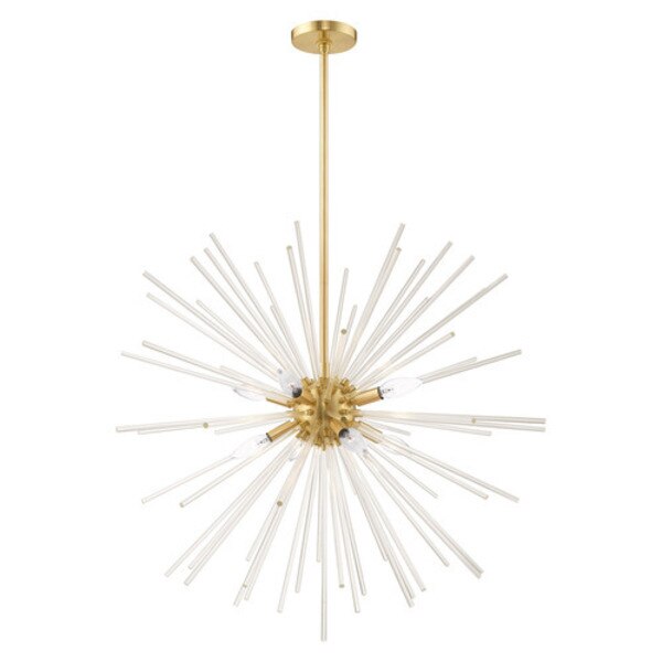 Utopia 8 Light Satin Brass Pendant Chandelier