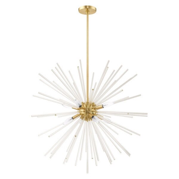 Utopia 8 Light Satin Brass Pendant Chandelier