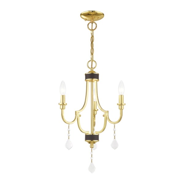 Glendale 3 Light Polished Brass Mini Chandelier