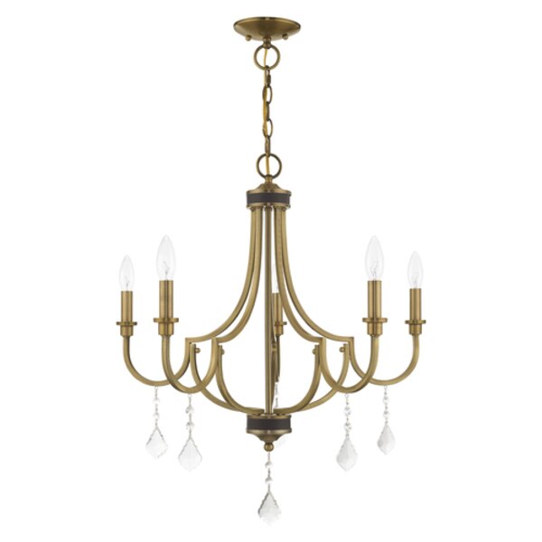 Glendale 5 Light Antique Brass Chandelier