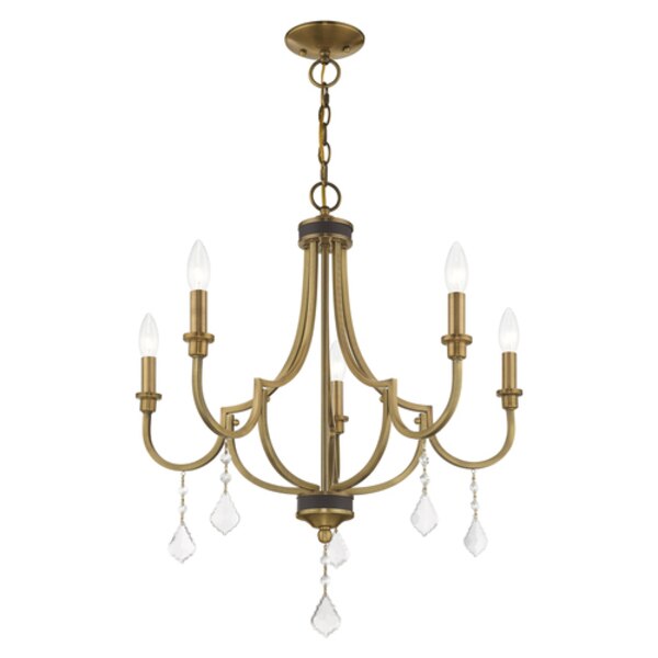 Glendale 5 Light Antique Brass Chandelier